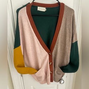 Plus Size ModCloth Women’s Color Block Cardigan